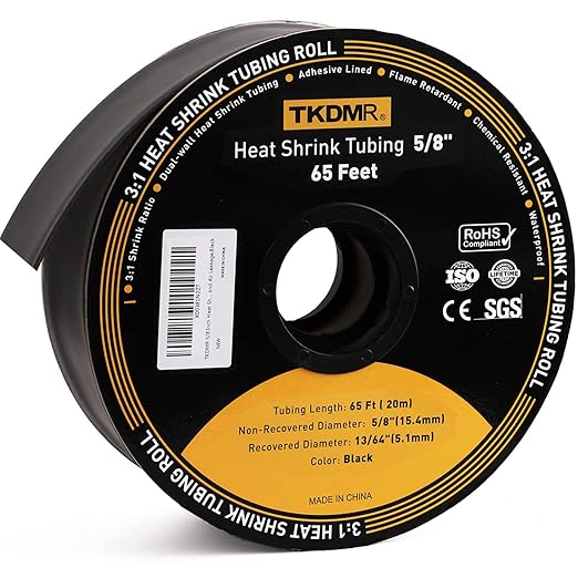 TKDMR 65 Ft 5/8" Heat Shrink Tubing by TKDMR