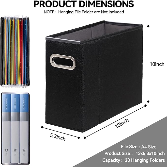 6 Packs Letter Size File Organizer, File Folders Organizer, Fabric Storage Box - Image 2