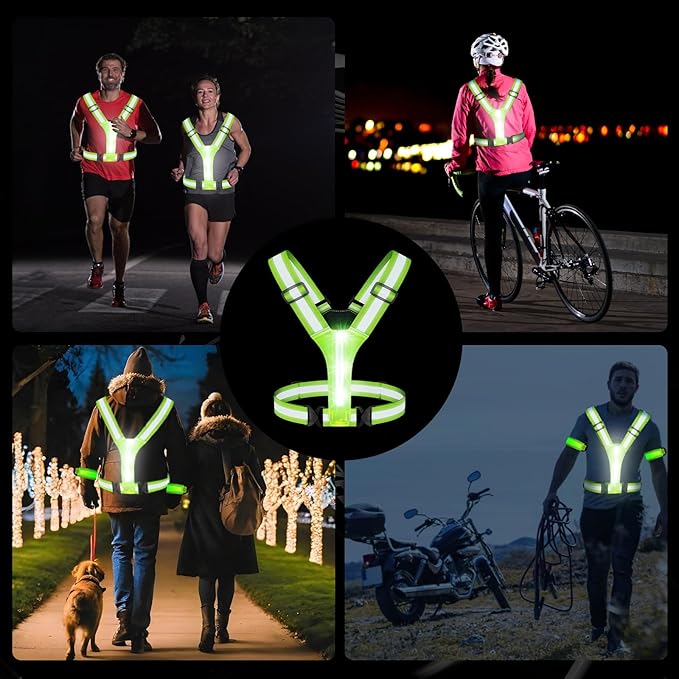 Reflective Running Gear with Led Armband Rechargeable, 5 Colors Lights Up - Image 7