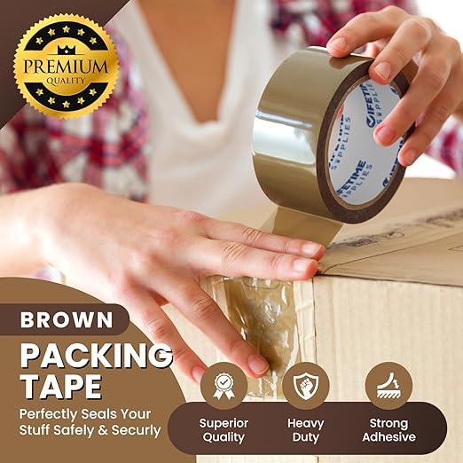 36 Rolls 2" Brown Premium Packing Tape, 110 Yards, 2.2 mil, Heavy Duty - Image 5
