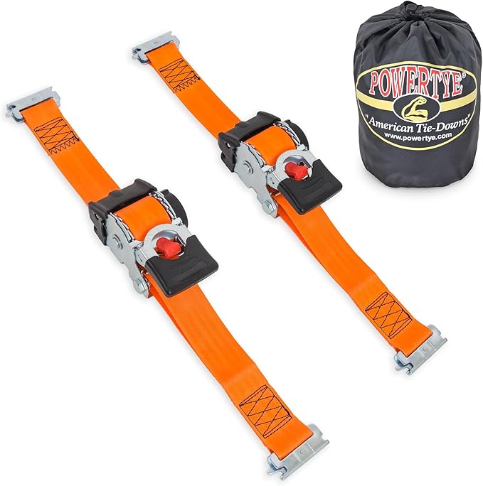 PowerTye - 2 inch x 10ft Long Retractable Ratchet Tie Down Strap - by PowerTyeMFG