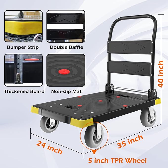Folding Push Cart Dolly - Image 4