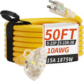 50 FT 10 Gauge Outdoor Extension Cord by PlugSaf