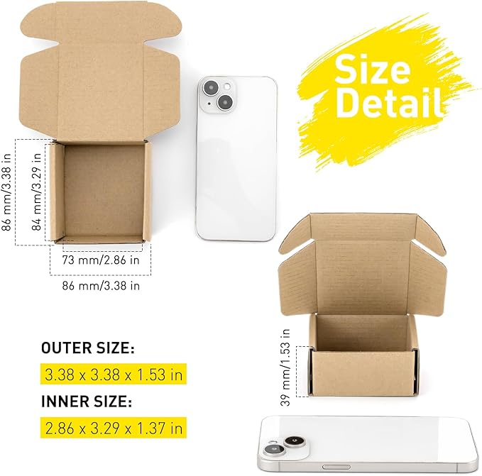 Ellbest 20pcs Mini Packing Boxes, Kraft Paper Boxes, 1.5 mm Thick - Image 3