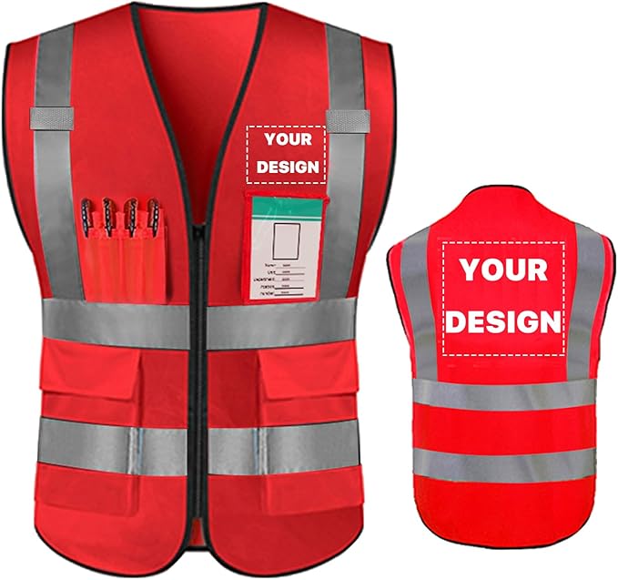 YOWESHOP High Reflective Visibility Safety Vest Custom Your Logo Safety Workwear by YOWESHOP
