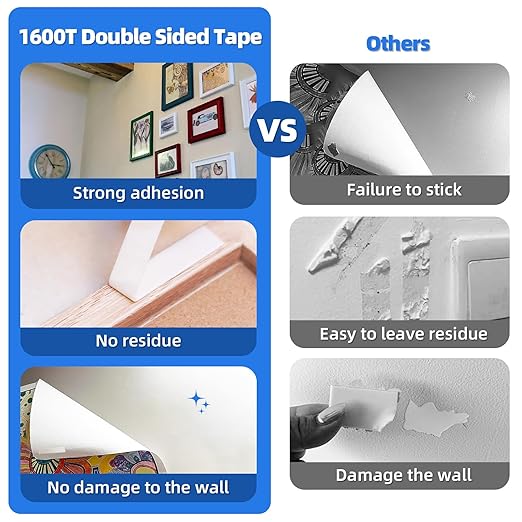 Double Sided Tape 0.39"×16.5Ft, Mounting Tape Heavy Duty No Residue, Removable - Image 4