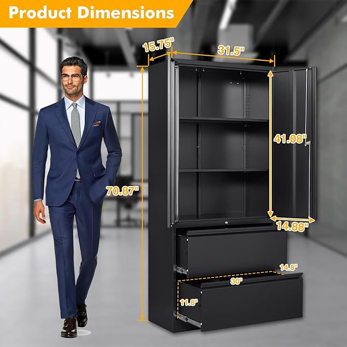 STANI 2 Drawer Lateral File Cabinet - Image 3