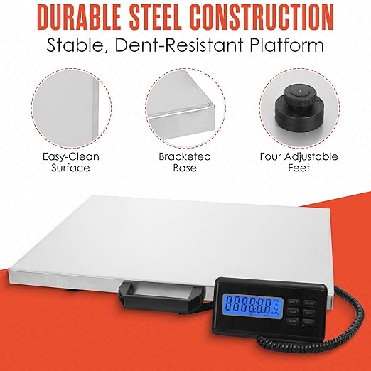 Houseables Shipping Scale, Platform Scale, Industrial, Heavy Duty, 400 LB - Image 7