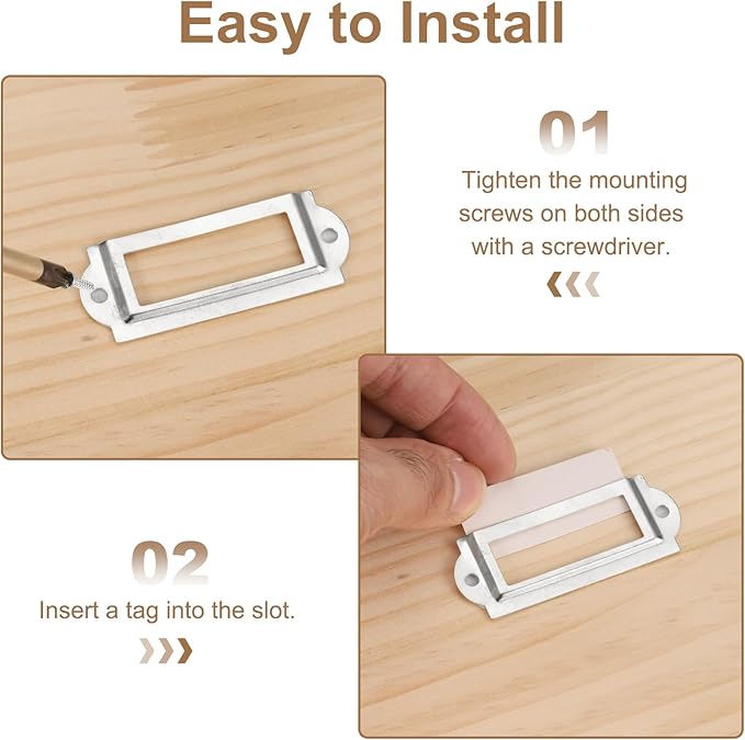 PATIKIL 60x17mm Metal Label Holders - Image 5