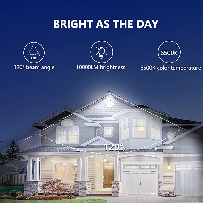 UFOND 10000 Lumens LED Flood Lights, 100W Outdoor Waterproof Floodlights - Image 7