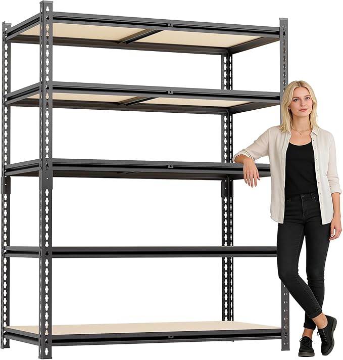 5 Tier Garage Shelving, Adjustable Heavy Duty Garage Shelves, Metal Storage by Unknown