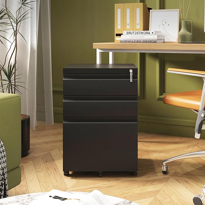 3 Drawer File Cabinet for Home Office, Under Desk Mobile Filing Cabinet - Image 10