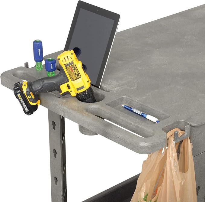 Global Industrial Plastic 2 Flat Shelf Service & Utility Cart - Image 4