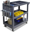 3 Tier Rolling Tool Cart, 500 lbs Capacity, 31.5"x29"x15", Mechanics Cart by TooCust