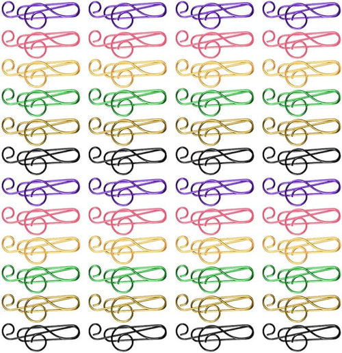 100pcs Metal Paper Clips Creative Music Note Shape Small Office Clips Colorful by GAROZATION