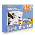 HERKKA 500 Pack Laminating Sheets, Holds 8.5 x 11 Inch Sheets, 3 Mil Clear by HERKKA