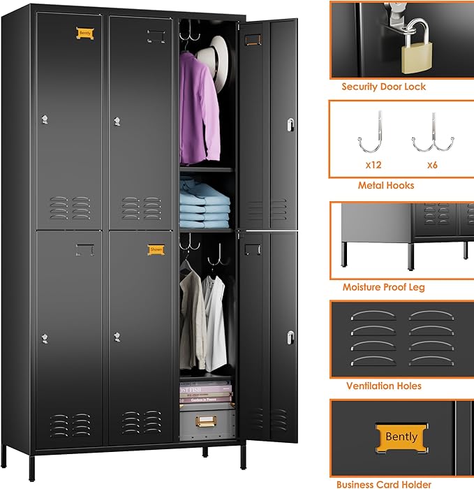 6 Doors Metal Locker for Employees - Image 4