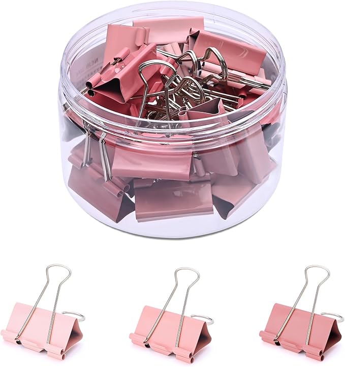 Temiary Aesthetic Binder Clips, Binding Paperwork Clamps by Temiary