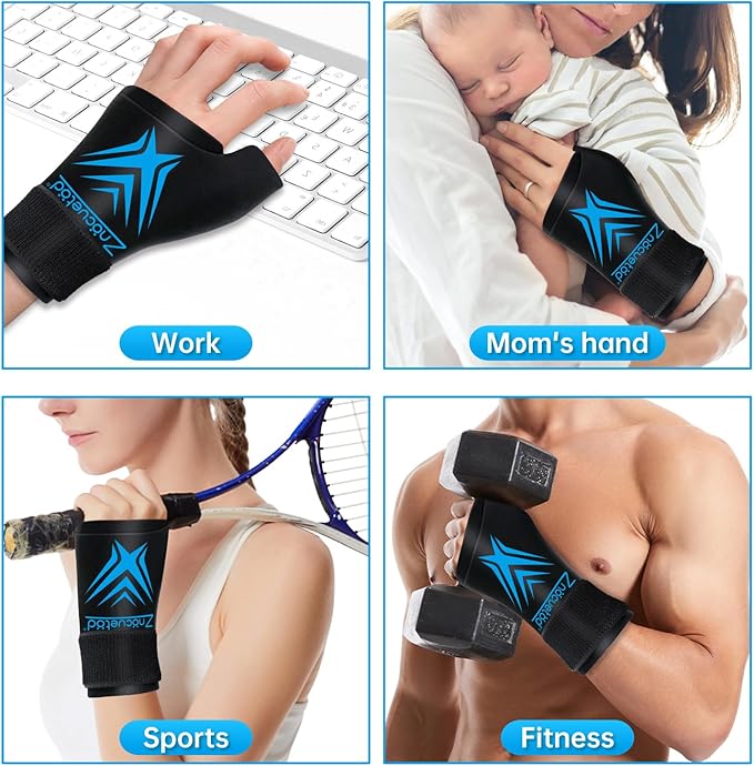 Wrist Ice Pack Wrap for Pain Relief Reusable Wrist Brace Cold Gel Gloves Hand - Image 4