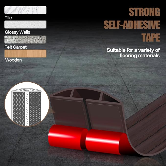 Floor Cord Cover Cavity 0.8"x0.37" Self Adhesive Cord Hider, 3.3FT Low Profile - Image 4