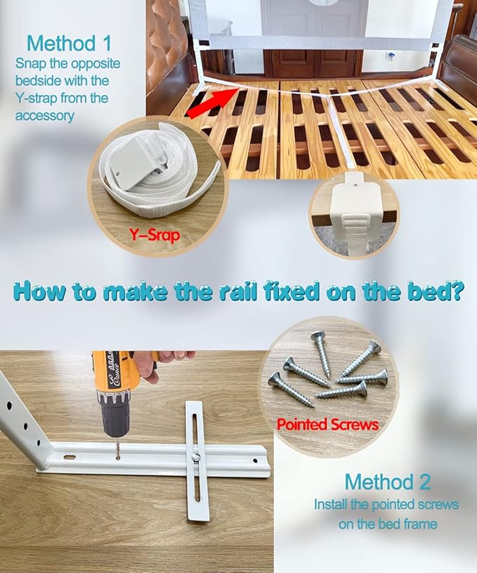 MBQMBSS 52'' Bed Rail for Toddlers, Baby Bed Guard Rails - Image 7