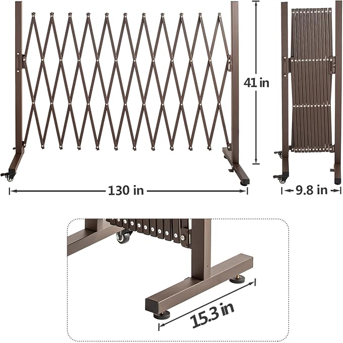 TECSPACE Aluminum Expandable Garden Fence, Portable Barricade Gate - Image 2