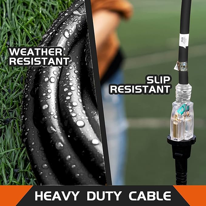 3-Outlets Indoor Outdoor Extension Cord Weatherproof - Image 4