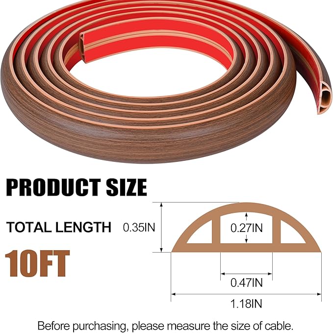 MYFAMIREA 10FT Floor Cord Cover - Image 2