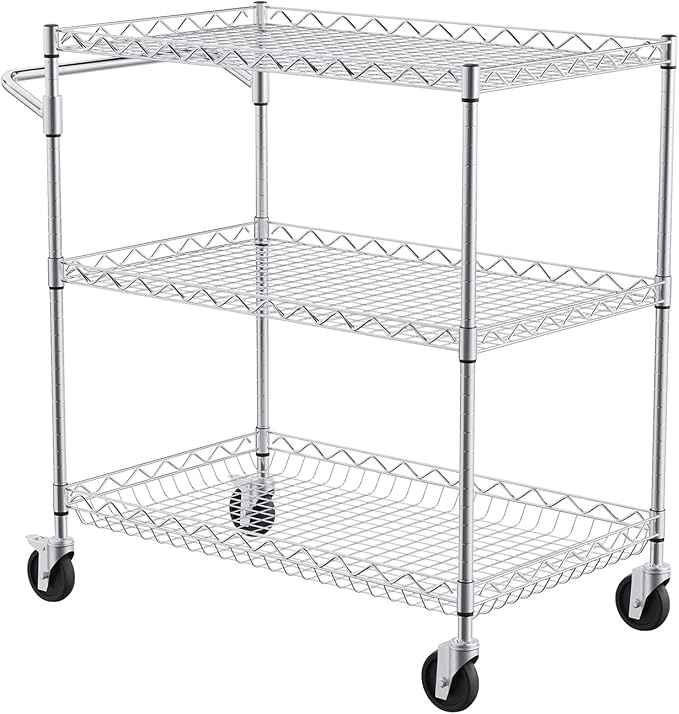 VEVOR Kitchen Utility Cart, 3 Tiers, Wire Rolling Table - Image 9