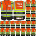 BeautyWill Custom Logo 10/20 Pack Safety Vest Class2 High Visibility Vest by BeautyWill