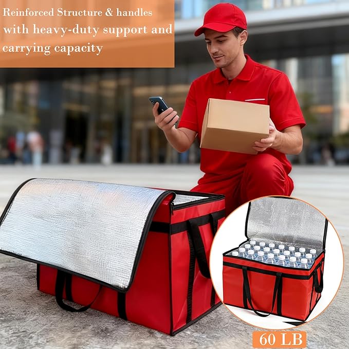 Insulated Bags for Food Delivery, XXXL Pizza Delivery Bags for Hot and Cold Food - Image 5
