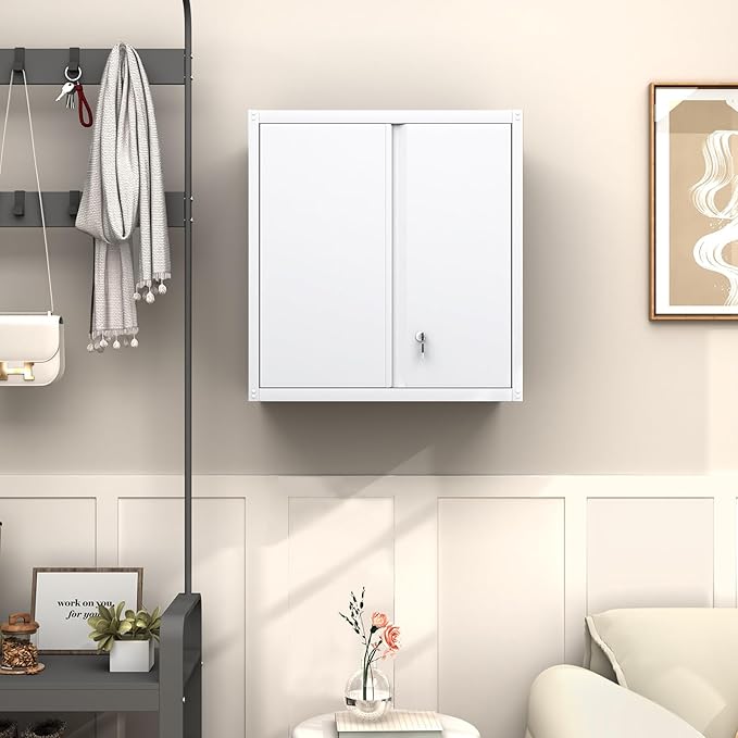 GREATMEET Locking Metal Wall Cabinet, Metal Storage Cabinet - Image 8