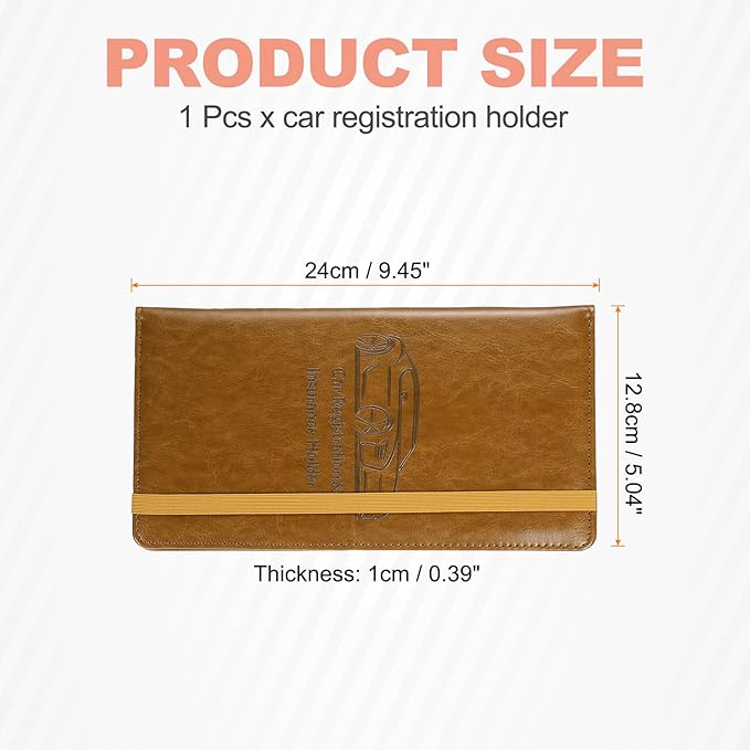 HARFINGTON Car Registration and Insurance Holder 9.45" x 5.04" PU Leather - Image 2