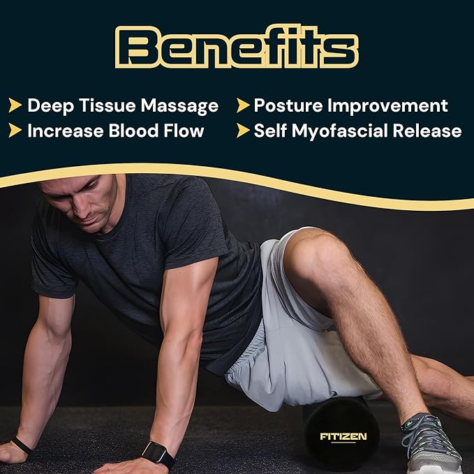 Fitizen Foam Roller – Muscle Massage Rehab Stiff Back Pain Physical Therapy - Image 6