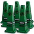 BESEA 8 Pack No Parking Cone Green Caution 4 Sided No Parking Cone Reserved by BeSea