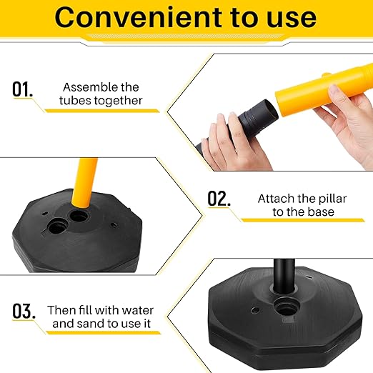 Konohan 4 Sets 34 Inch Parking Cone Delineators Post Traffic Cone Plastic - Image 5