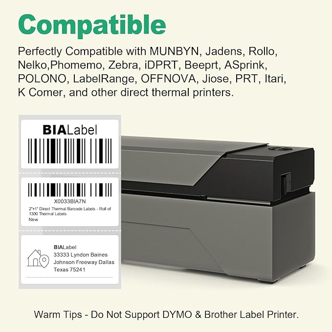 12 Rolls 2" X 1" Thermal Labels, 1300/Roll - Image 4