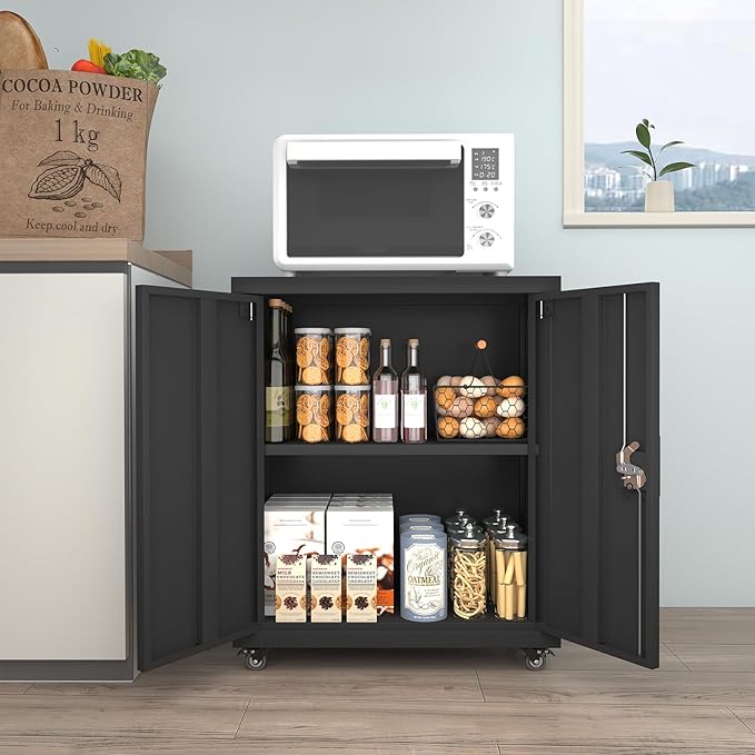 GREATMEET 31.5" H Lockable Storage Cabinet, Small Locking Cabinet - Image 4