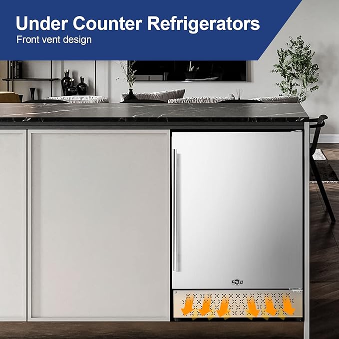 Tylza Outdoor Beverage Refrigerator 24 Inch, Stainless Steel Under Counter - Image 6
