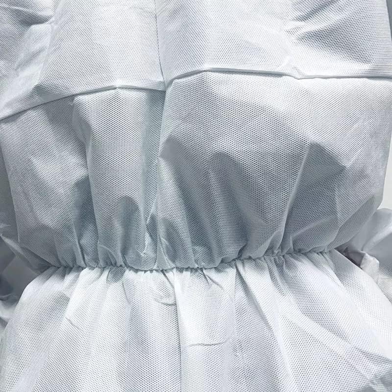 keebomed Hazmat suit, Chemical Protective Coverall, Category III, Type A, Microporous,Hood, Elastic Wrists and Ankles, Zipper - Image 6