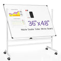 VUSIGN Rolling Dry Erase Board, 48 x 36 Inches Double-Side White Board on Wheels by VUSIGN