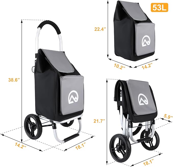 Olympia Tools Aluminum Foldable Utility Shopping Cart - Image 3