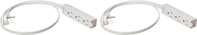 Amazon Basics 3-Prong Indoor Rectangle Extension Cord Power Strip, Flat Plug by AmazonBasics