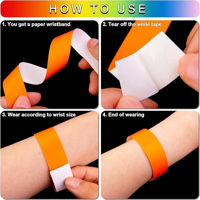 1200 Pcs Plastic Paper Wristbands - Image 4