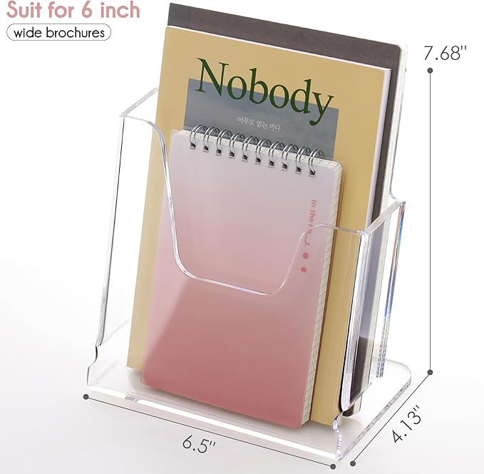 Acrylic Brochure Holder 6X8 Inches Clear Acrylic Flyer Holder Brochure Holder - Image 3