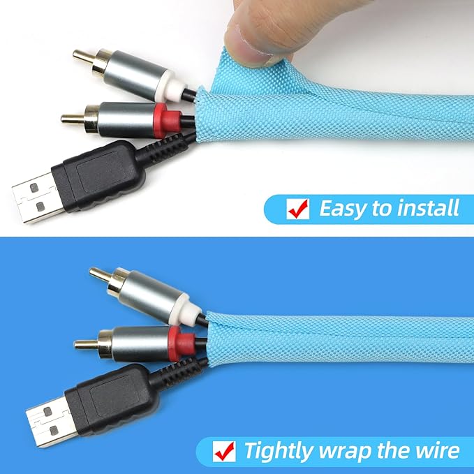 Automotive Wire Loom Tubing, Split Braided Cord Protectors from Pets No Chew - Image 2