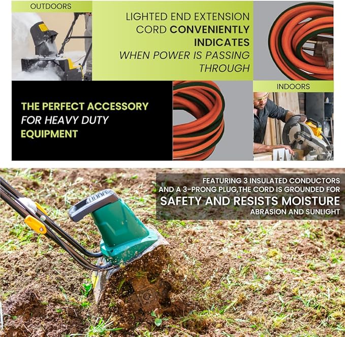 Go Green Power Inc. 12/3 SJTW Outdoor Extension Cord, Lighted End, 100 ft - Image 7