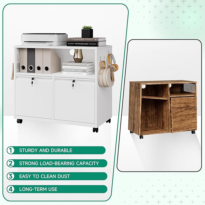 Letaya Mobile 2 Drawer File Cabinet - Image 7