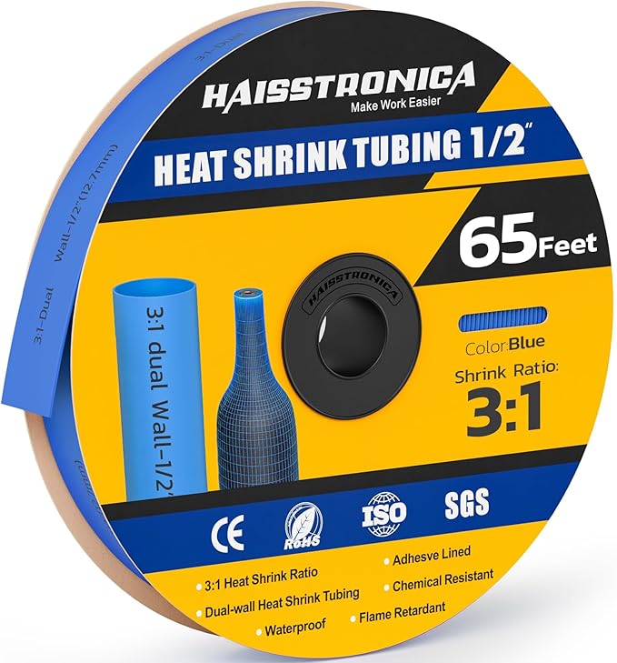 haisstronica 3:1 Heat Shrink Tubing, Shrink Ratio Adhesive Lined Marine Grade by HAISSTRONICA