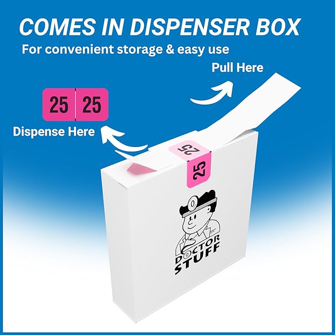 2025 Year Labels, Doctor Stuff 2025 Chart Stickers, Fluorescent Pink Color Coded - Image 4